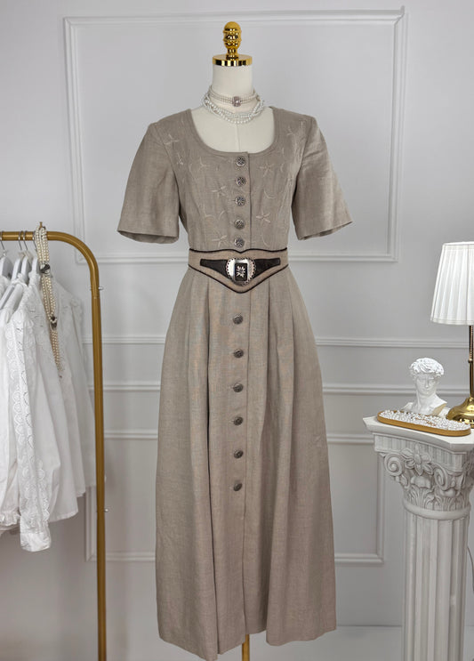 Rochie vintage din pânză de in
