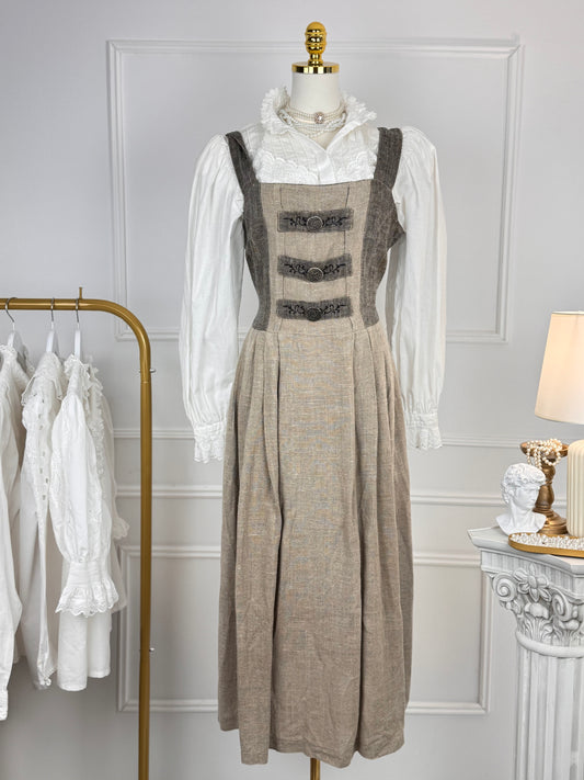 Rochie vintage din pânză de in
