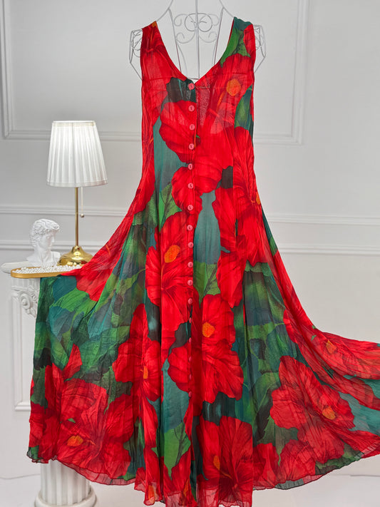 Rochie vaporoasă - model floral